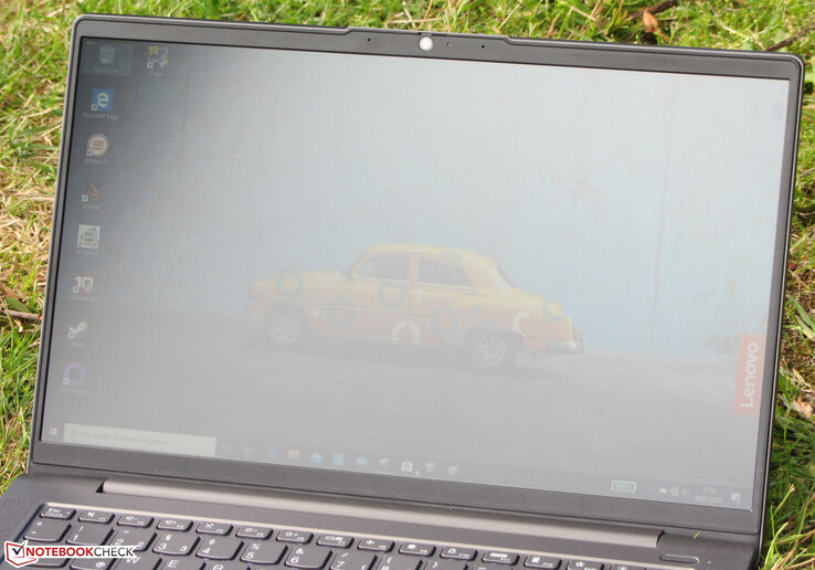 El IdeaPad al aire libre (fotografiado en un cielo nublado)