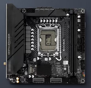 Placa base Mini-ITX con conectores MCIO PCIe 5.0 x8+x8 en la parte inferior