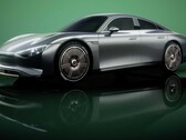 La berlina EQC de Mercedes podría tomar algunas claves de diseño del EQXX que aparece aquí (Imagen: Mercedes)