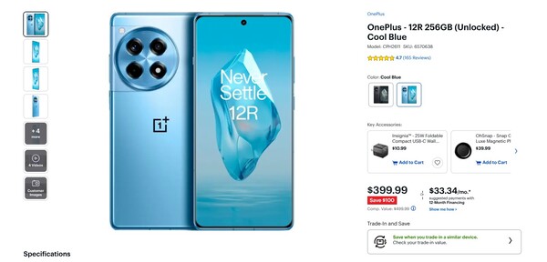 El colorway Cool Blue (16GB+256GB) ha recibido un descuento extra de 100 dólares en Best Buy. (Fuente de la imagen: Best Buy)