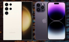 El Samsung Galaxy S23 Ultra cuesta a partir de 100 dólares más que el Apple iPhone 14 Pro Max. (Fuente de la imagen: Samsung & Apple & Unsplash - editado)
