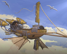 En la imagen, una captura de pantalla del Dead Weight: Prologue trailer, que muestra un barco flotante en el cielo. (Fuente de la imagen: Steam)