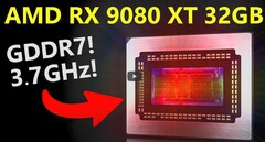 RX 9080 XT ES especulación (fuente de la imagen: @MooresLawIsDead YouTube)