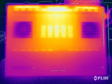 Temperaturas de la superficie de la prueba de tensión (abajo)