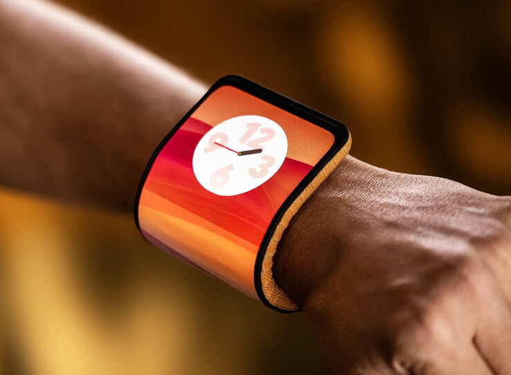 El Motorola Adaptive Display puede funcionar también como wearable gracias a su diseño plegable. (Fuente de la imagen: Lenovo)