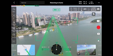 La trayectoria de vuelo proyectada puede visualizarse en directo. (Fuente de la imagen: DJI)