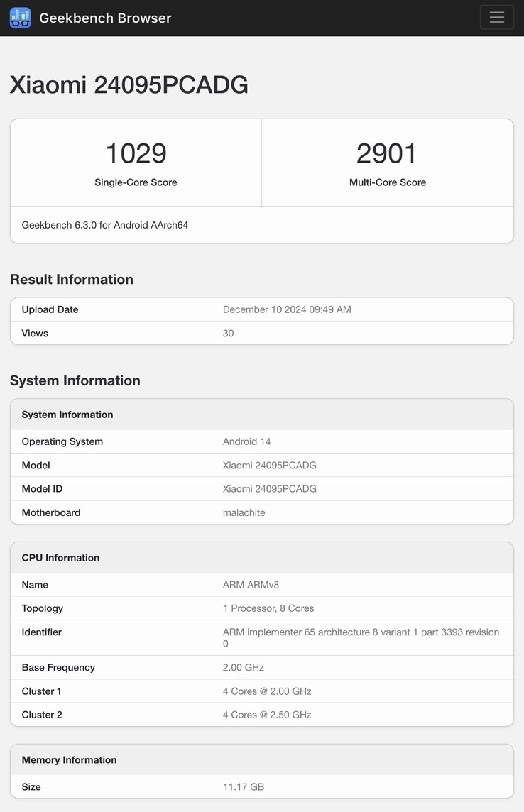 (Fuente de la imagen: Geekbench)
