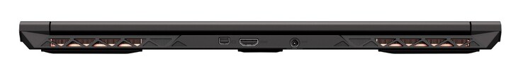 Parte trasera: Mini DisplayPort 1.4, HDMI 2.0, fuente de alimentación