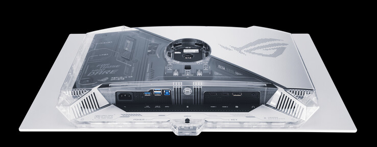 El Asus ROG Swift OLED PG27AQWP-W echa de menos la conectividad USB Tipo-C. (Fuente de la imagen: Asus)