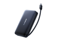 El banco de energía magnético Baseus PicoGo AM61 (en la imagen) con un cable USB-C retráctil. (Fuente de la imagen: Baseus)