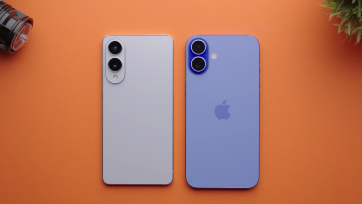 Galaxy Configuración de la cámara del S25 Edge y el iPhone 16 Plus. (Fuente de la imagen: Versus en YouTube)