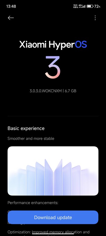 OTA de HyperOS 3 en el Redmi K80 (Fuente de la imagen: usuario de Reddit u/Note1411)