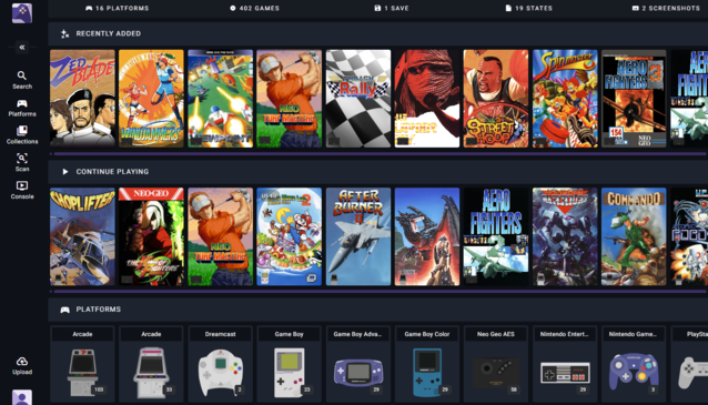 ROMM le permite gestionar toda su colección de ROM, aunque sólo se pueden reproducir juegos hasta PS1 en el navegador (Fuente de la imagen: Notebookcheck)