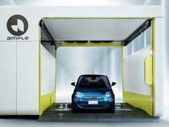 El Fiat 500e será el primer coche utilizado en una prueba de Stellantis de la solución de intercambio de baterías de vehículos eléctricos de Ample. (Fuente de la imagen: Stellantis)