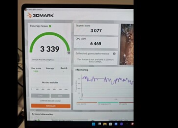 Core Ultra 7 155H Resultado del benchmark 3DMark Time Spy. (Fuente: @9550pro en X)