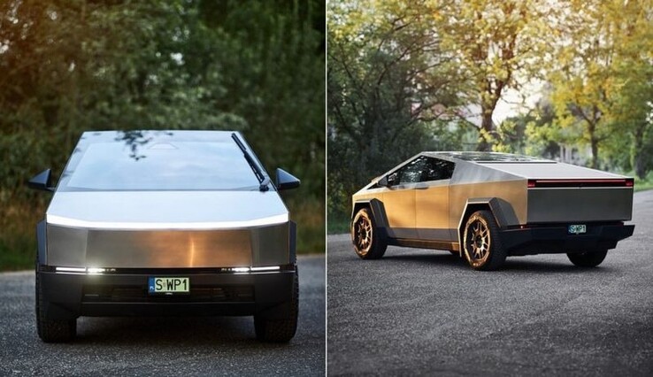 Cibercamión Tesla con matrícula polaca