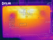 Mapa de calor de la parte superior del dispositivo bajo carga