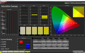 CalMAN: Saturación de color - Modo de color normal, balance de blancos estándar, espacio de color objetivo sRGB