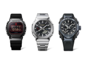 De izquierda a derecha, Casio G-Shock GM-5600 'Rui Hachimura' collab, el GM-B2100SD-1C, y el MTG-B4000. (Fuente de la imagen: @geesgshock en Instagram)