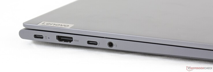 Izquierda: USB Tipo C con DisplayPort, HDMI, USB Tipo C + Thunderbolt 3, 3.5 mm combo audio