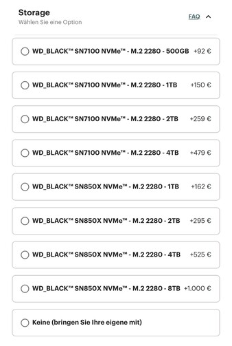 Precios de las SSD Frameworks a partir de hoy
