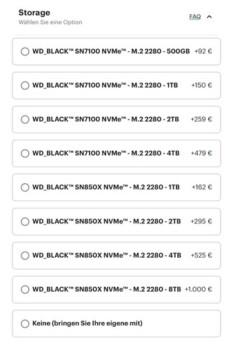 Precios de las SSD Frameworks a partir de hoy