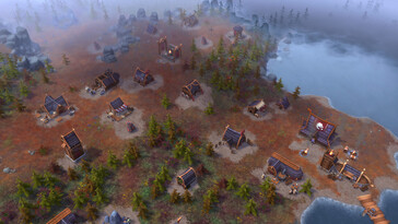 Una imagen en la que se ven casas de «Northgard: Definitive Edition».