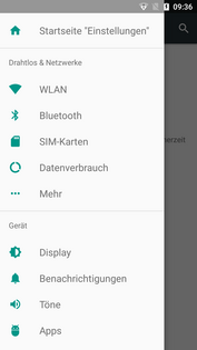 Barra de configuración de Android One