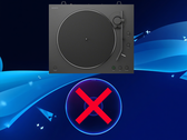 El tocadiscos de vinilo de Sony que se muestra arriba, junto al disco de juego de la PS5