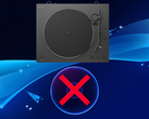 El tocadiscos de vinilo de Sony que se muestra arriba, junto al disco de juego de la PS5