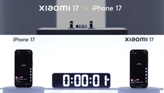 El Xiaomi 17 con 7.000mAh se enfrenta al iPhone 17 con 3.692mAh y a un power bank de 5.000mAh (Fuente de la imagen: Xiaomi)