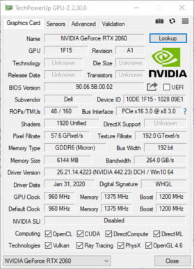 Dell G3 15 - GPUz