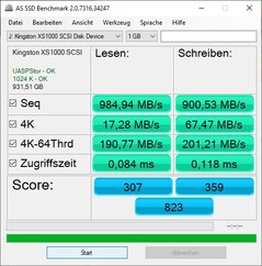 AS SSD en USB 3.2 Gen2x2 (20 Gbit/s)