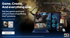 El paquete de primavera de Intel para jugadores y creadores (en la imagen), que incluye Civilization 7 y Dying Light: La Bestia
