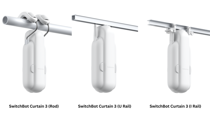 El SwitchBot Curtain 3 es compatible con raíles R, U e I. (Fuente de la imagen: SwitchBot)