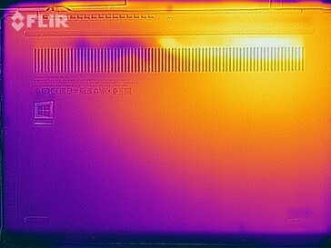 Mapa de calor de la parte inferior del dispositivo bajo carga