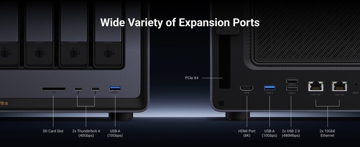 La oferta de E/S es bastante impresionante, ya que incluye dos puertos Ethernet de 10 G y dos puertos Thunderbolt 4.