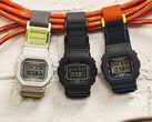 Casio añade una hebilla magnética a su clásico G-Shock cuadrado. En la imagen (desde la izquierda): G-Shock DW-5600MNC-7A8, DW-5600MNC-1, DW-5600MNC-8A2