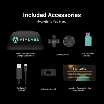 El mando incluye crucetas adicionales, un cable USB y un adaptador de 2,4 GHz.