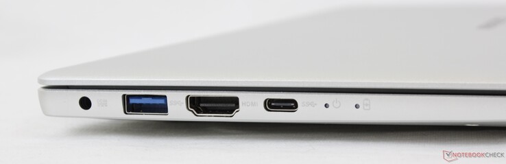 Izquierda: adaptador de CA, USB-A 3.0, HDMI, USB-C con DisplayPort + Power Delivery