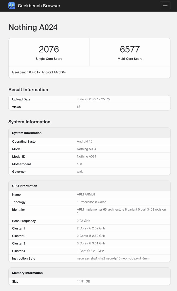 (Fuente de la imagen: Geekbench)