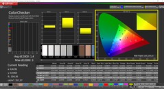 CalMAN ColorChecker (Perfil: sRGB, Espacio de color de destino: sRGB)