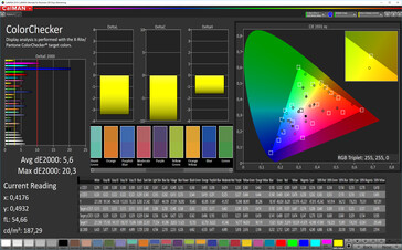 CalMAN: Precisión de color - espacio de color objetivo sRGB