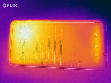 Mapa de calor de la parte superior del dispositivo bajo carga