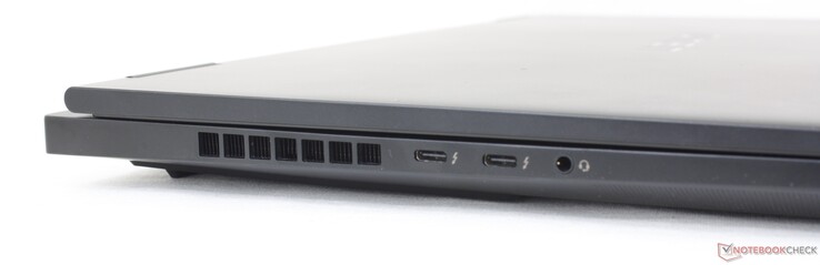 Izquierda: USB-C 3.2 Gen. 2 + Thunderbolt 4 con Power Delivery + DisplayPort 1.4, auriculares de 3,5 mm