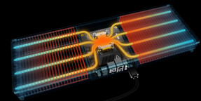 sistema de refrigeración pasiva de 8 tubos de calor con grandes radiadores a cada lado