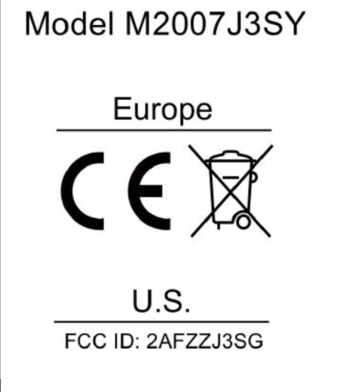 Las etiquetas de certificación del Mi 10T Pro. (Fuente de la imagen: FCC)