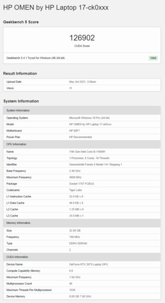 (Fuente de la imagen: Geekbench)