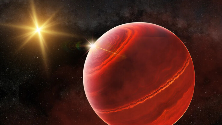 Una ilustración del nuevo exoplaneta gigante gaseoso TOI-4465 b. (Fuente de la imagen: Robert Lea - Canva)