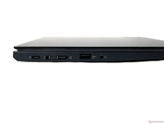 Izquierda: USB-C 3.2 Gen 2, USB-C 4.0/Thunderbolt 4/docking port, USB-A 3.2 Gen 1, puerto de audio combinado